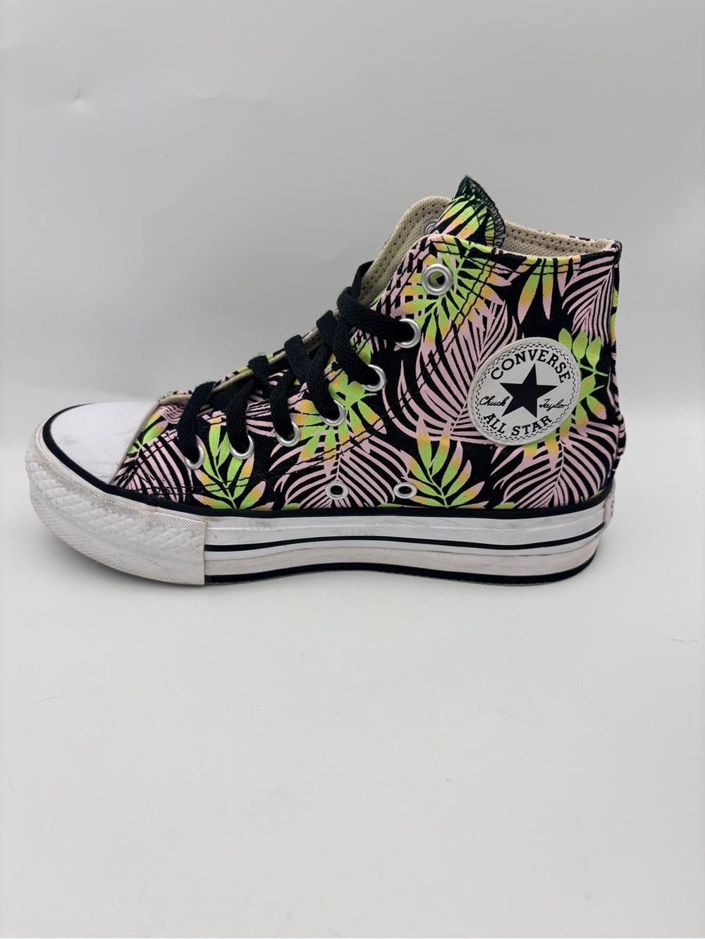 Converse Chuck Taylor All Star EVA Lift Platform High 'Bright Plants'  size 2Y